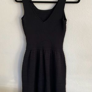 Black sleeveless sweater dress